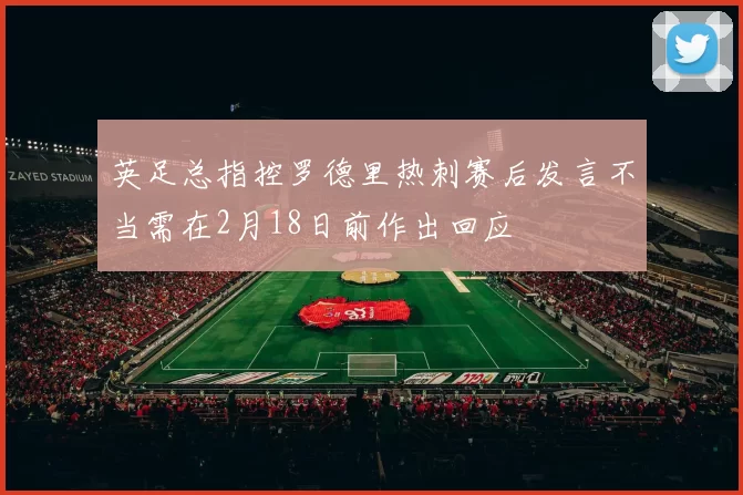 英足总指控罗德里热刺赛后发言不当需在2月18日前作出回应